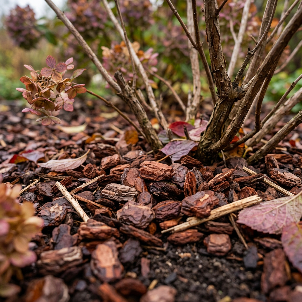 männikoore multš hortensial