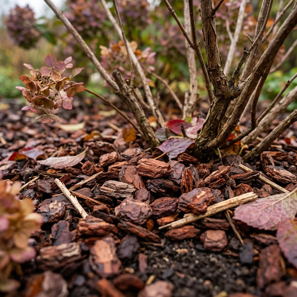 männikoore multš hortensial