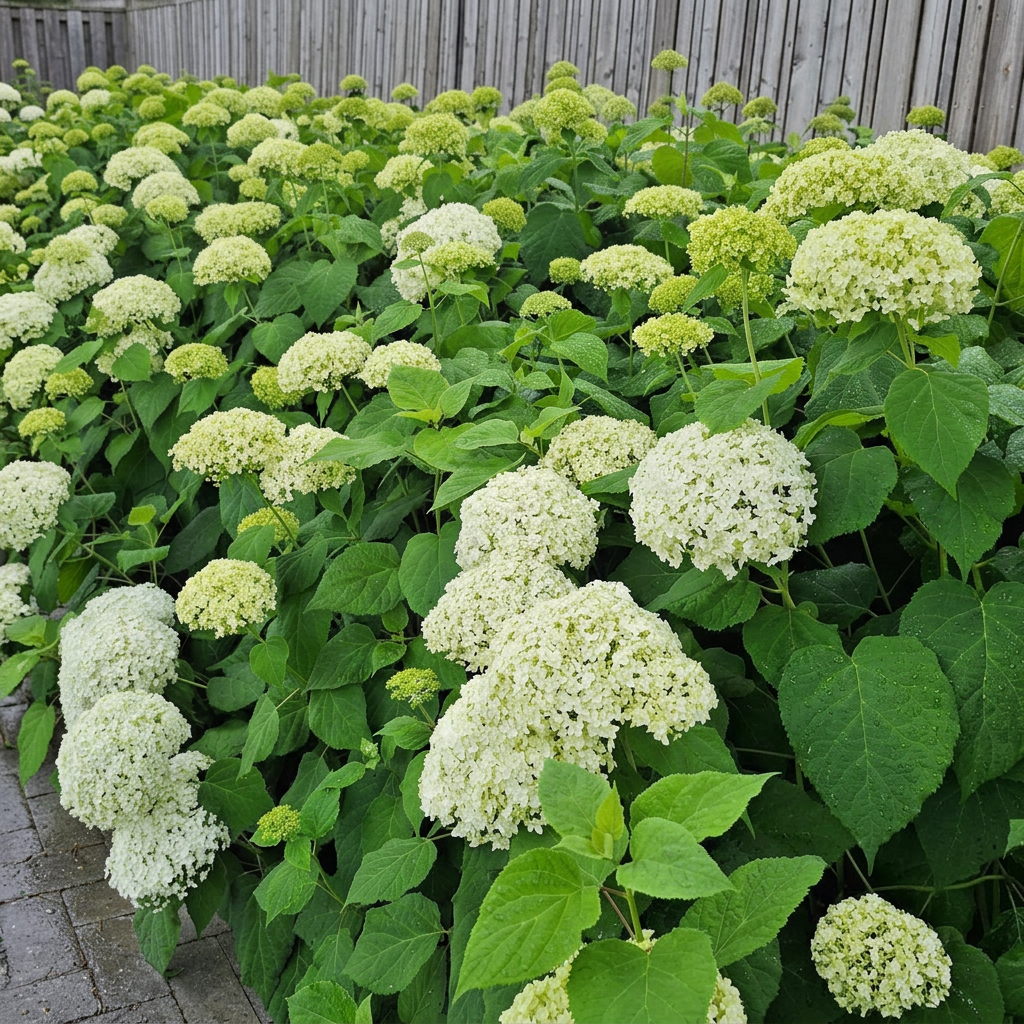 Puishortensia valged õied