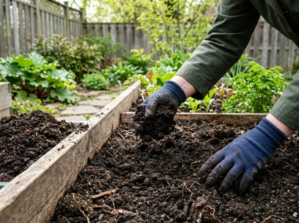 Kompost peenras mullal