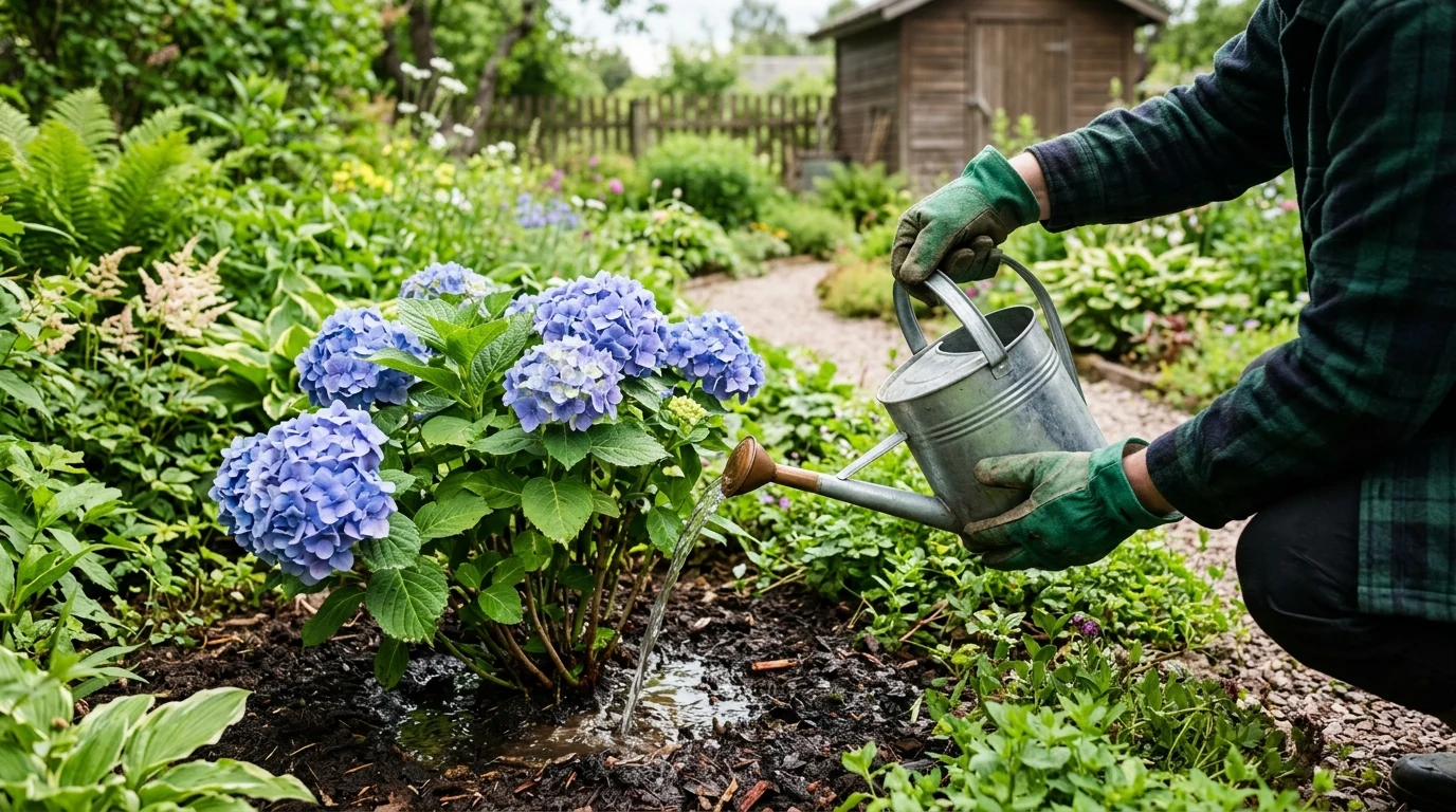 Sinise hortensia hooldamine