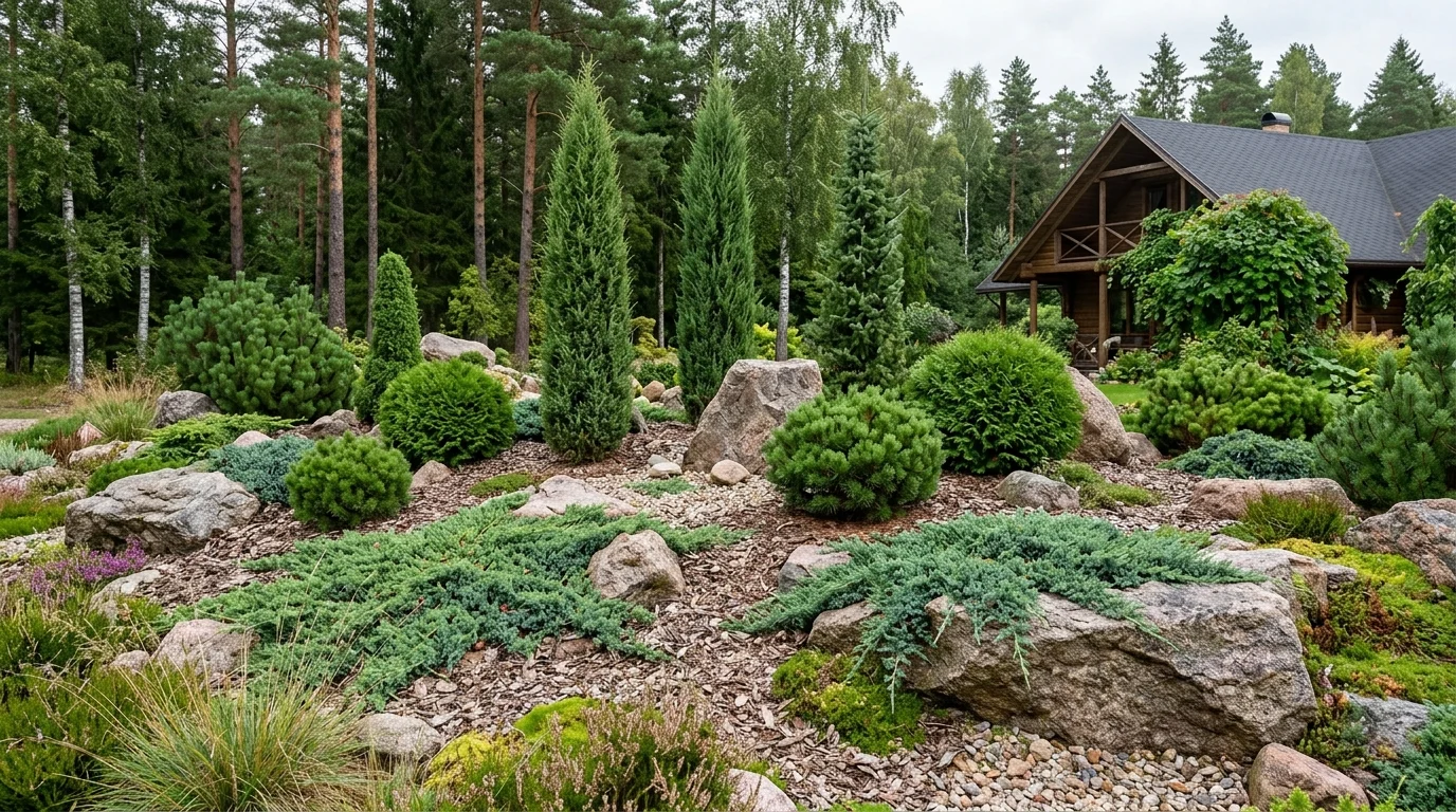 Mitmekesine kiviaia kompositsioon
