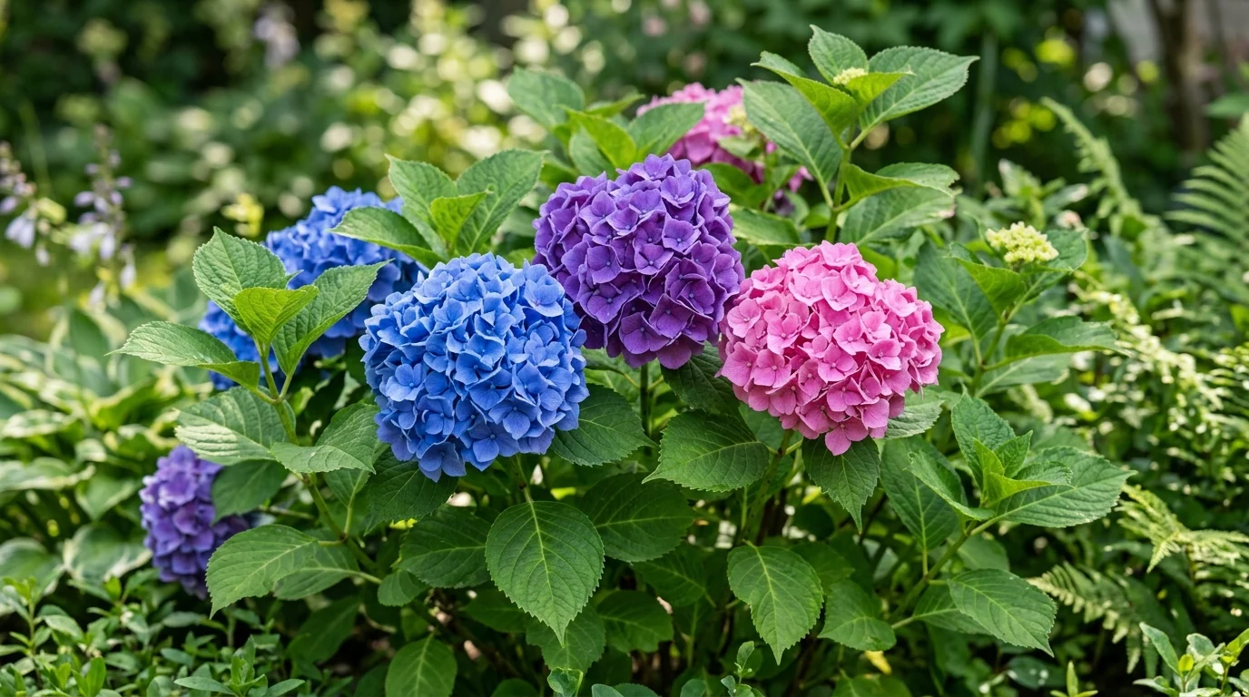 Värvilised suurelehised hortensiad