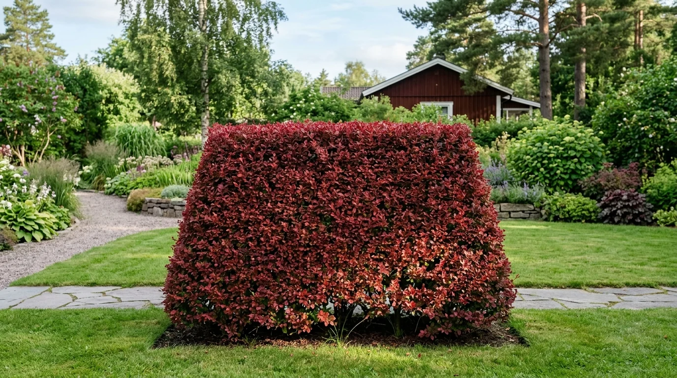 Pügatud punane kukerpuuhekk